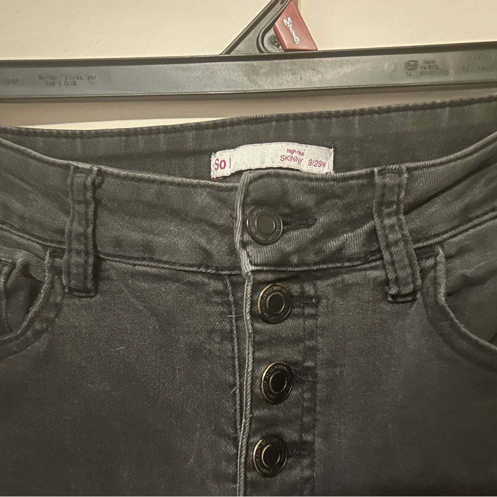 SO Black Button-Up Straight Leg Jeans